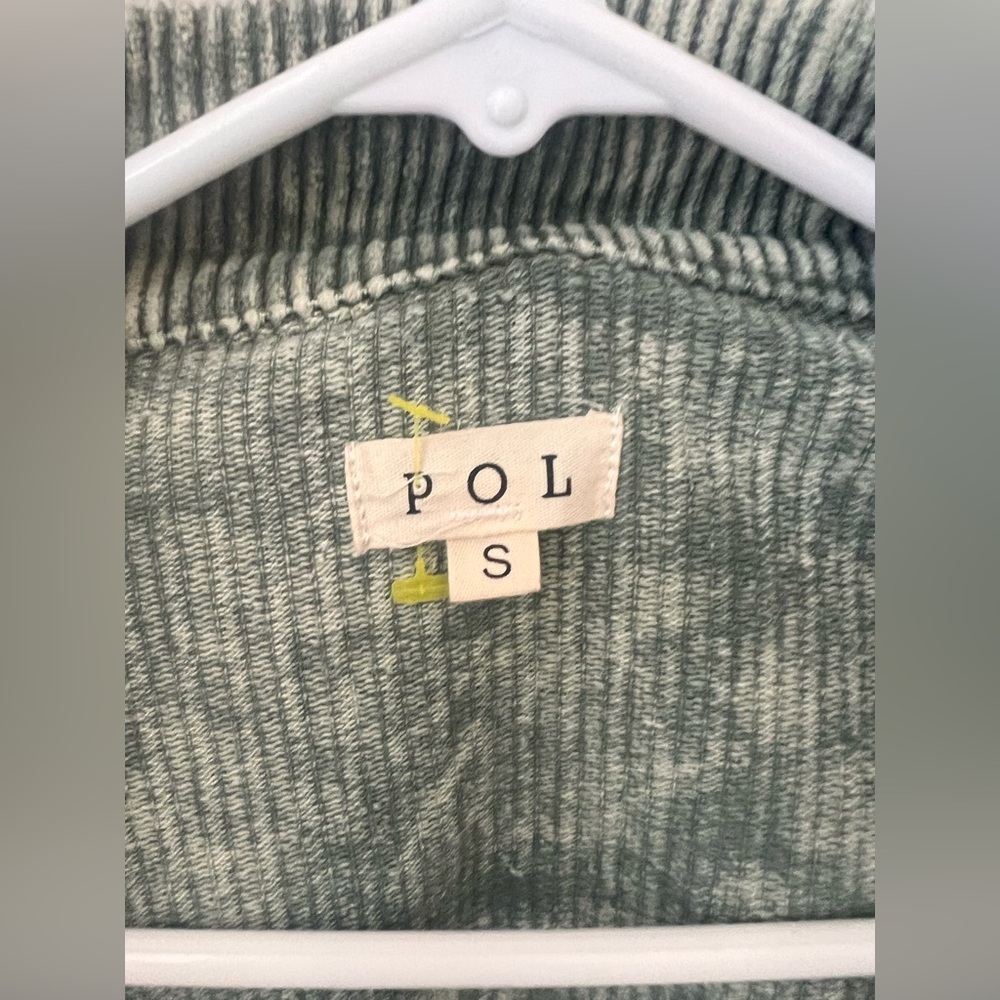 POL Olive Striped Corduroy Jean Jacket - Picture 3 of 7